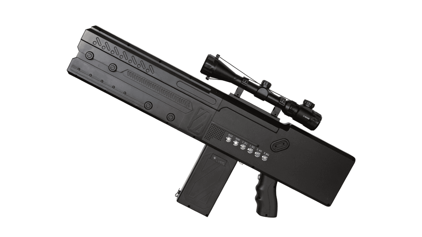 Hand-held gun type anti drone device (6 band)